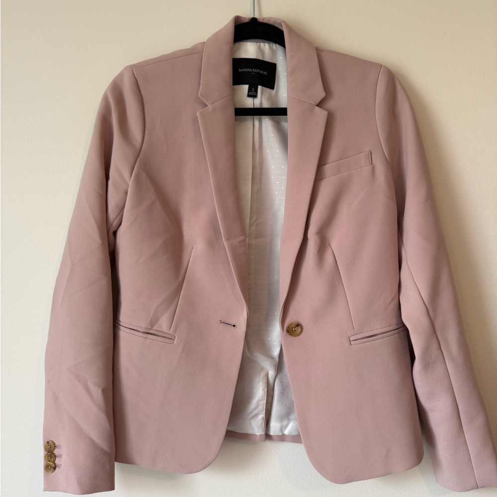 Banana Republic Pink Tailored Skirt Suit Set